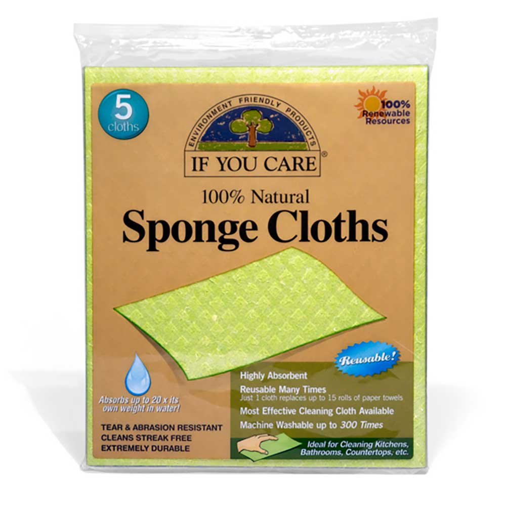Sponge Cloths - cellulose & cotton If You Care 5pack Sponge Cloths - cellulose & cotton If You Care 5pack