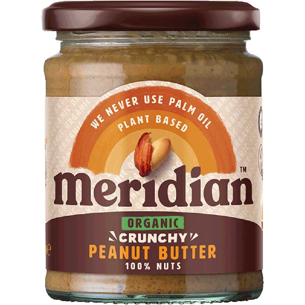 Organic Peanut Butter Crunchy 100% Meridian 280g