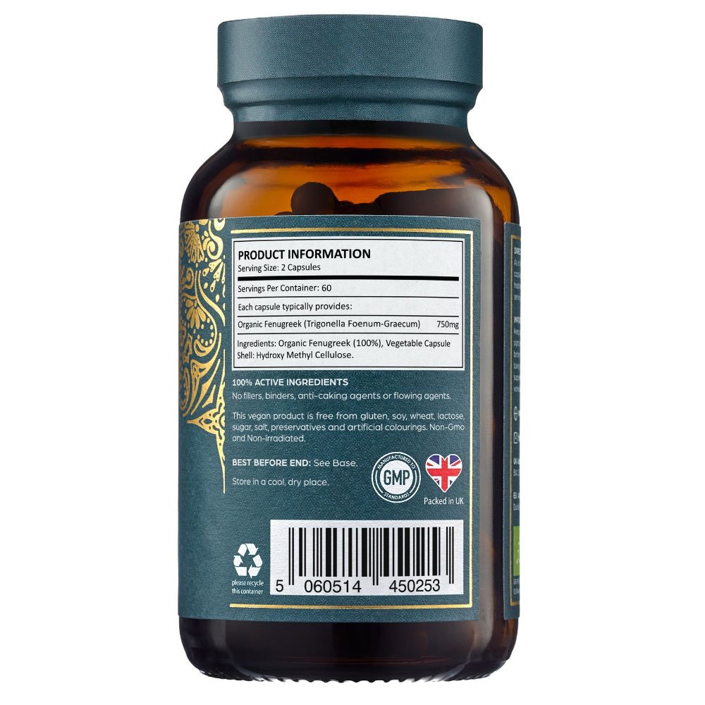 Organic Fenugreek - 120 capsules Ayurvediq 1jar