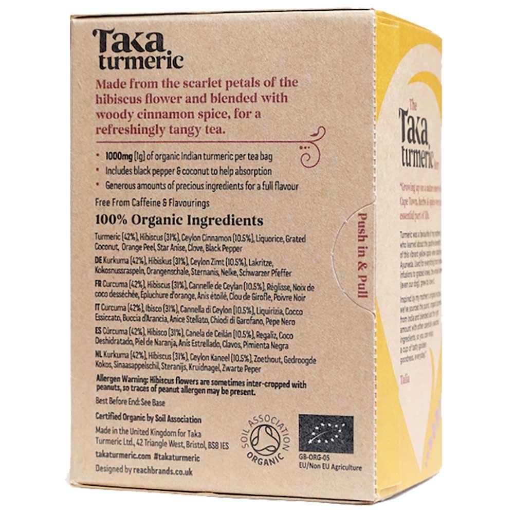 Organic Hibiscus Cinnamon Turmeric Tea Bags Taka Turmeric 15 Organic Hibiscus Cinnamon Turmeric Tea Bags Taka Turmeric 15