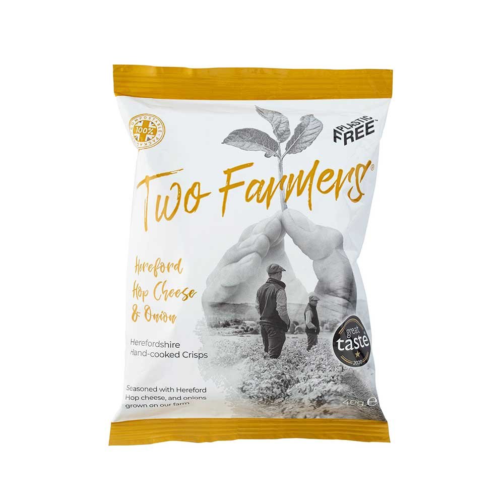 Hop Cheese & Onion Crisps Two Farmers 40g Hop Cheese & Onion Crisps Two Farmers 40g
