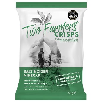 Salt & Cider Vinegar Crisps Two Farmers 12x150g Salt & Cider Vinegar Crisps Two Farmers 12x150g