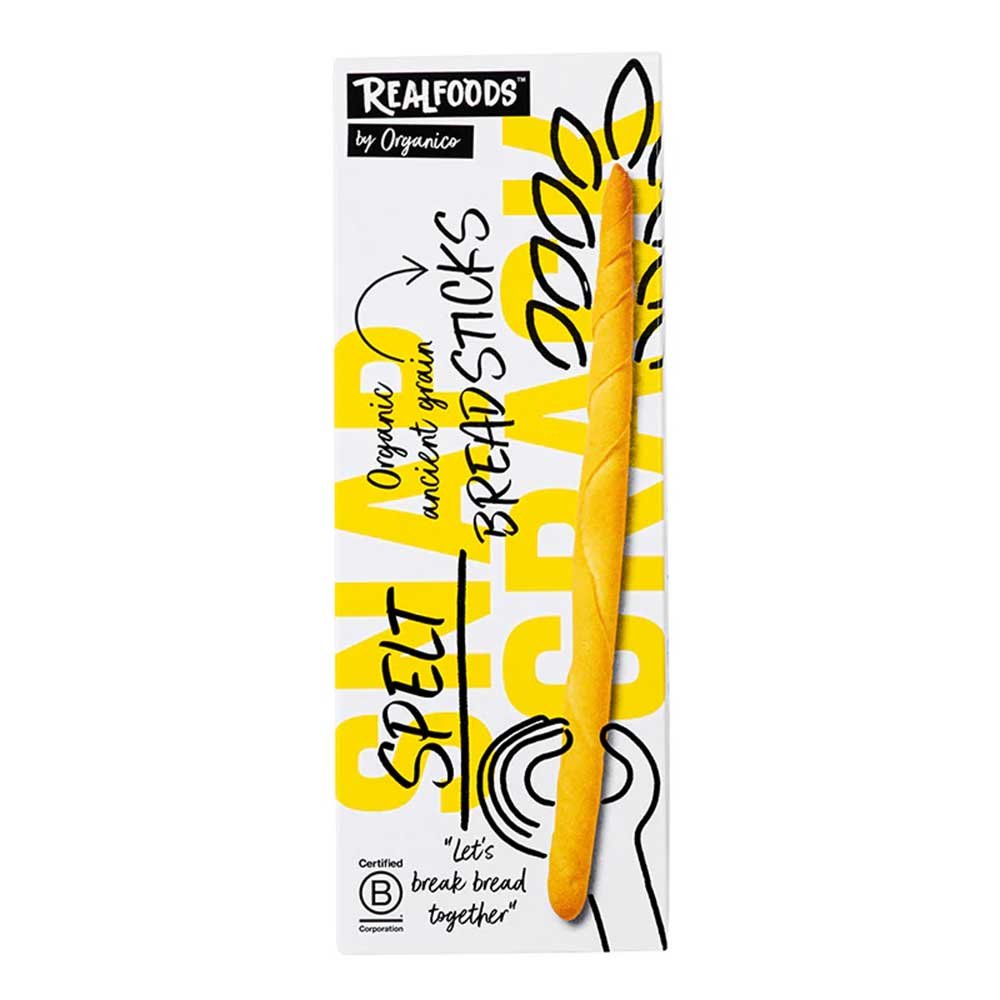 Organic Spelt Grissini Realfoods by Organico 120g Organic Spelt Grissini Realfoods by Organico 120g