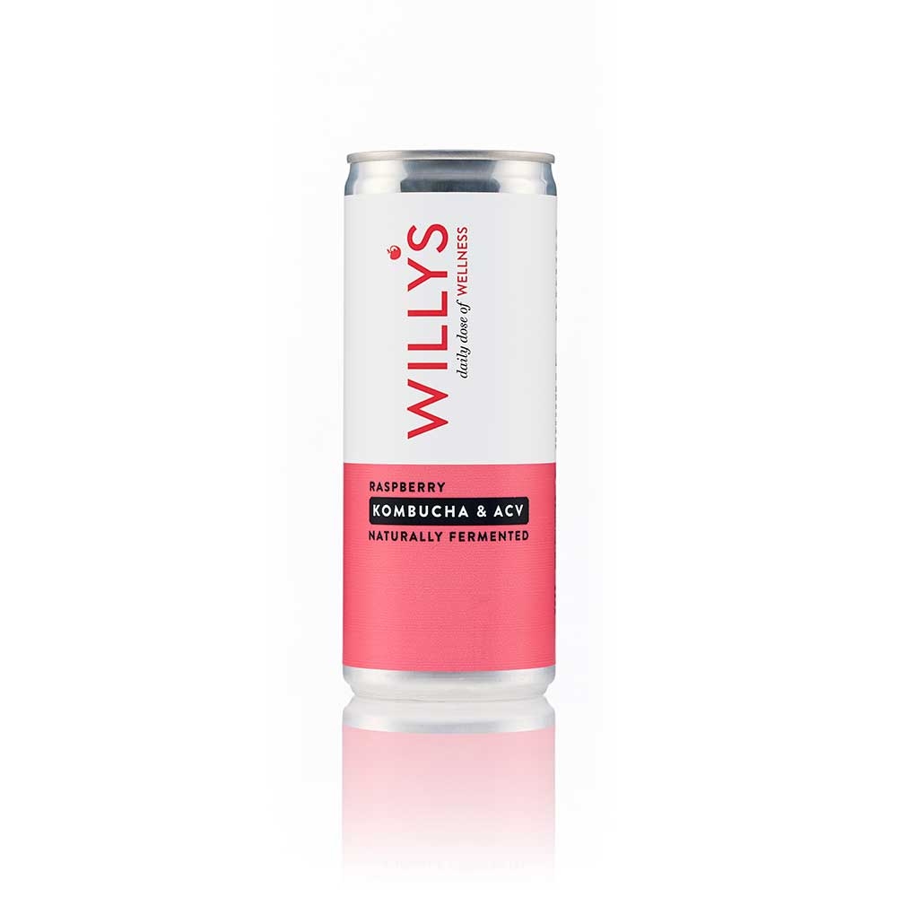 Organic Raspberry Kombucha & ACV Willy's ACV 12x250ml Organic Raspberry Kombucha & ACV Willy's ACV 12x250ml