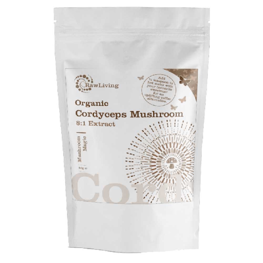 Organic Cordyceps Mushroom 8:1 Extract - pouch Raw Living 50 Organic Cordyceps Mushroom 8:1 Extract - pouch Raw Living 50