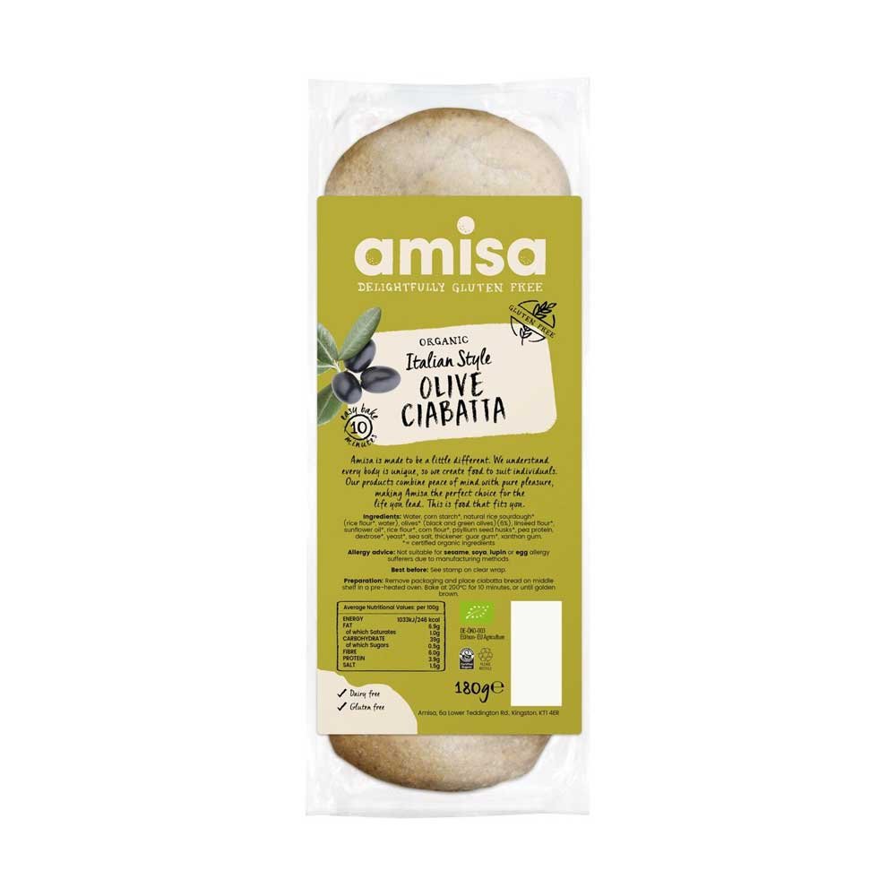 Organic Italian Style Ciabatta Rolls Amisa 180g