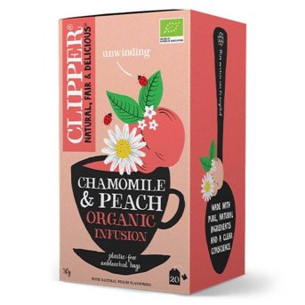 Organic Chamomile & Peach Infusion Clipper 4x20bags Organic Chamomile & Peach Infusion Clipper 4x20bags