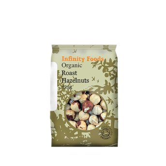 Organic Roast Whole Hazelnuts Infinity Foods 6x125g