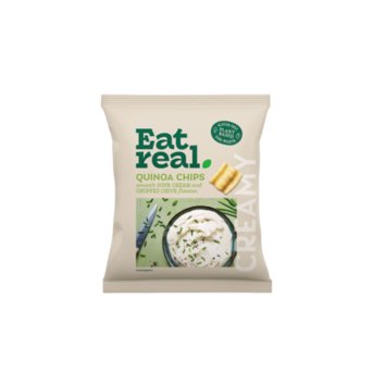 Sour Cream & Chives Quinoa Chips Eat Real 10x90g Sour Cream & Chives Quinoa Chips Eat Real 10x90g