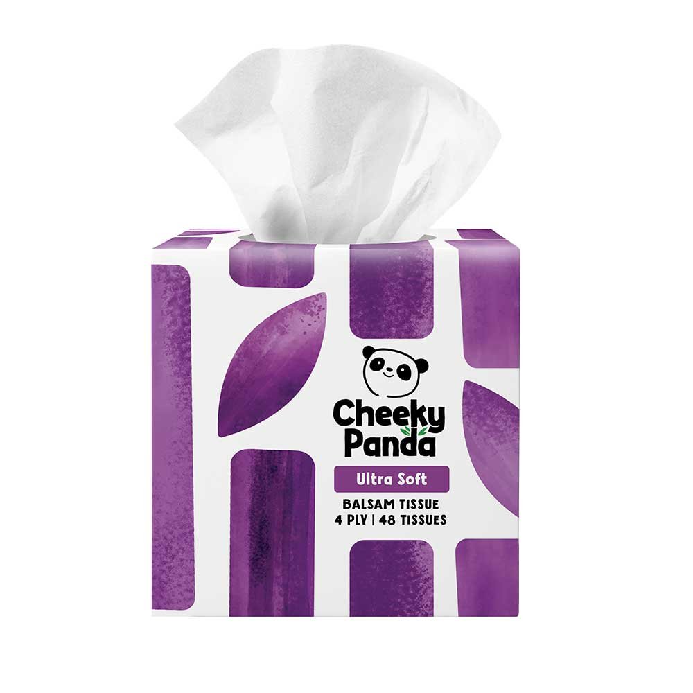Cube Box 4 ply Bamboo Balsam Tissues - 48s Cheeky Panda 12x48