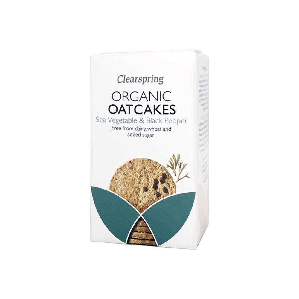 Organic Sea Veg & Black Pepper Oatcakes Clearspring 200g Organic Sea Veg & Black Pepper Oatcakes Clearspring 200g