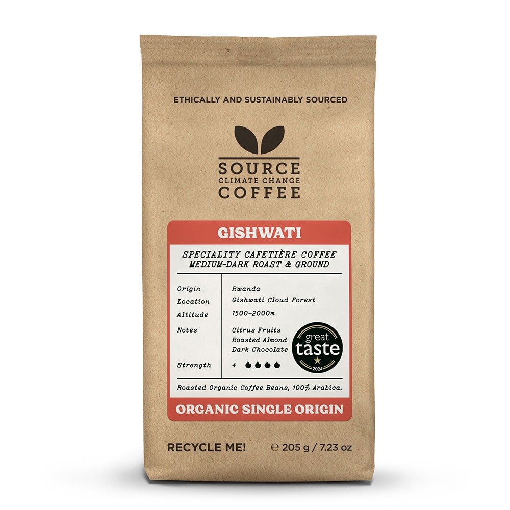 Organic Gishwati Rwandan Cloud Forest Coffee R&G - 4 Source 6x205g Organic Gishwati Rwandan Cloud Forest Coffee R&G - 4 Source 6x205g