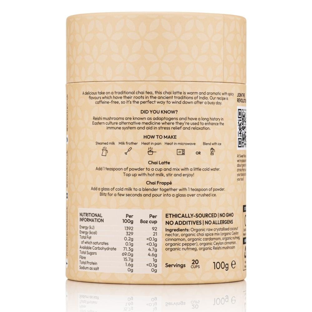 Organic Chai Latte with reishi - Barista Sweet Revolution 4x100g Organic Chai Latte with reishi - Barista Sweet Revolution 4x100g