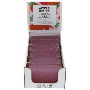 Pink Grapefruit & Aloe Glycerine Soap Alter-Native by Suma 6x90g Pink Grapefruit & Aloe Glycerine Soap Alter-Native by Suma 6x90g