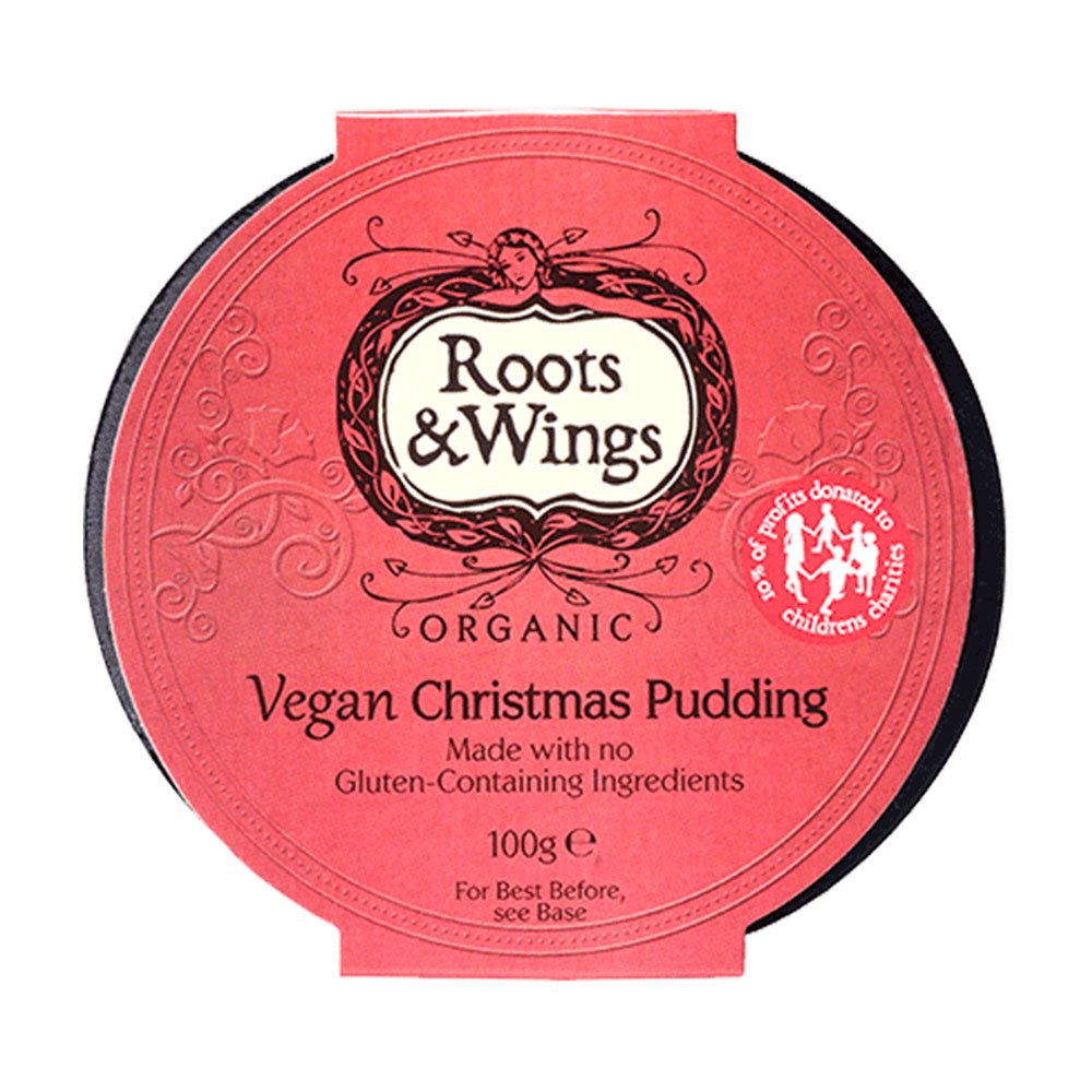 Organic Vegan Mini Christmas Pudding made with gf flour Roots & Wings 12x100g Organic Vegan Mini Christmas Pudding made with gf flour Roots & Wings 12x100g