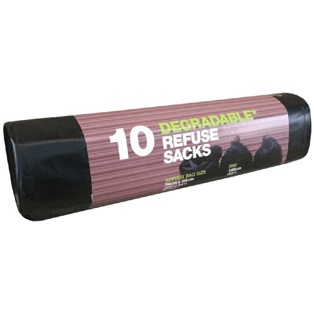 Black Dustbin Liners - 100% degradable plastic d2w 10bgs Black Dustbin Liners - 100% degradable plastic d2w 10bgs