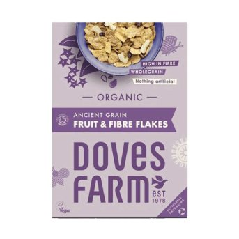 Organic Ancient Grain Fruit & Fibre Flakes Doves Farm 375g Organic Ancient Grain Fruit & Fibre Flakes Doves Farm 375g