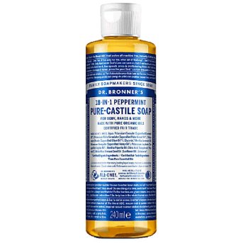 Organic Peppermint Liquid Soap (1/4 case) Dr. Bronner 240ml