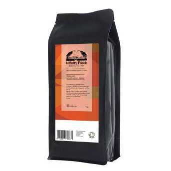 Organic Infinity Blend - wholebean coffee in a bag Infinity Foods 1kg Organic Infinity Blend - wholebean coffee in a bag Infinity Foods 1kg