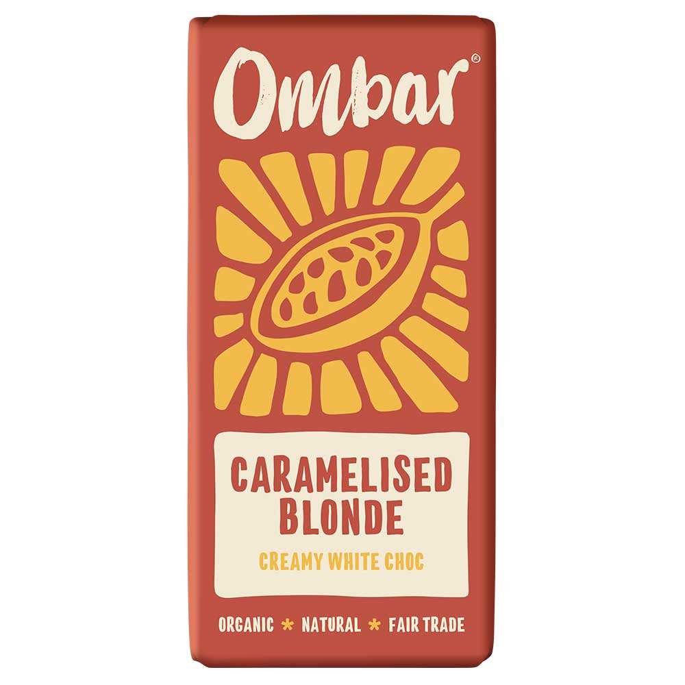 Organic Blonde caramelised white choco bar Ombar 10x70g Organic Blonde caramelised white choco bar Ombar 10x70g