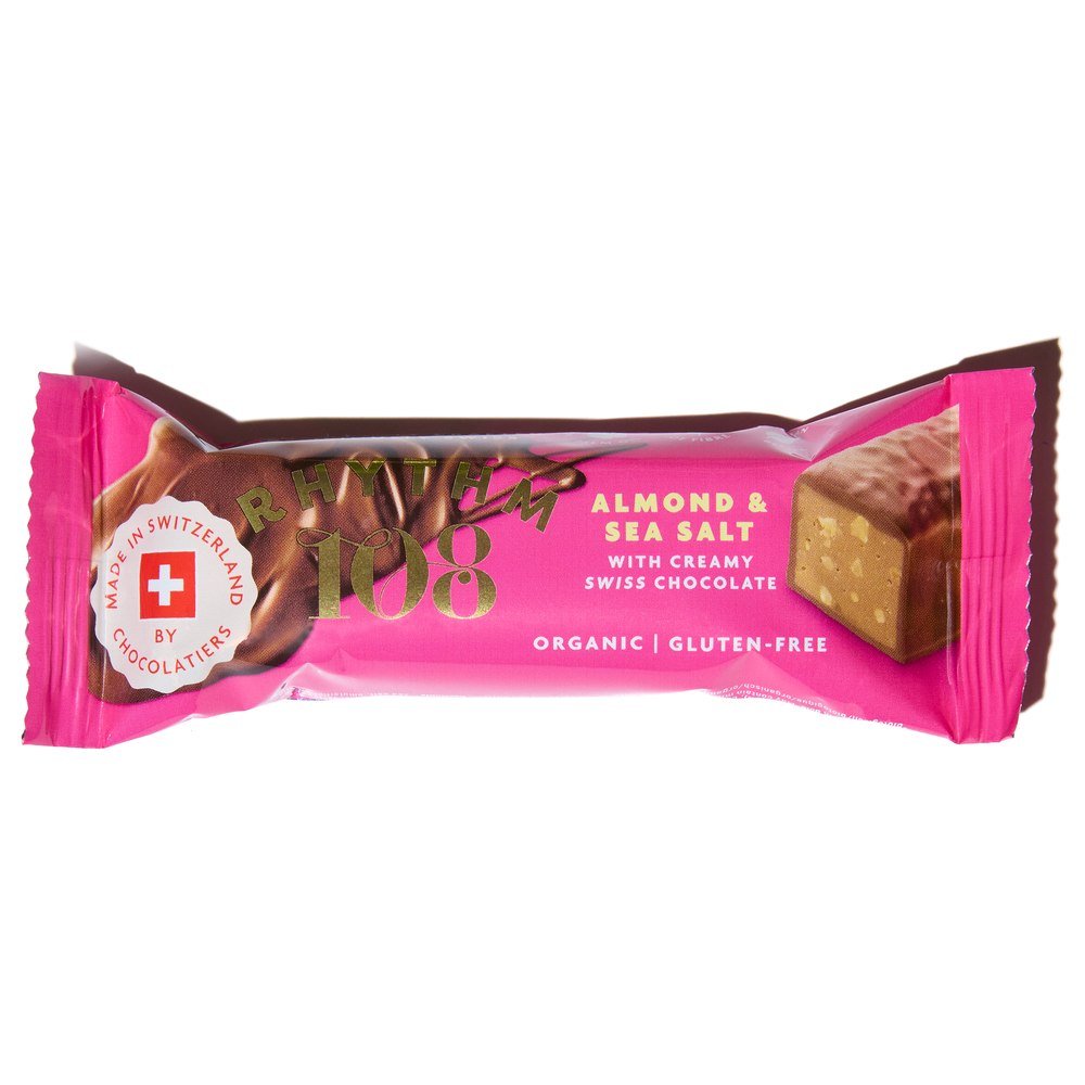 Organic Almond & Sea Salt M'lk Chocolate Bar Rhythm 108 15x33g Organic Almond & Sea Salt M'lk Chocolate Bar Rhythm 108 15x33g