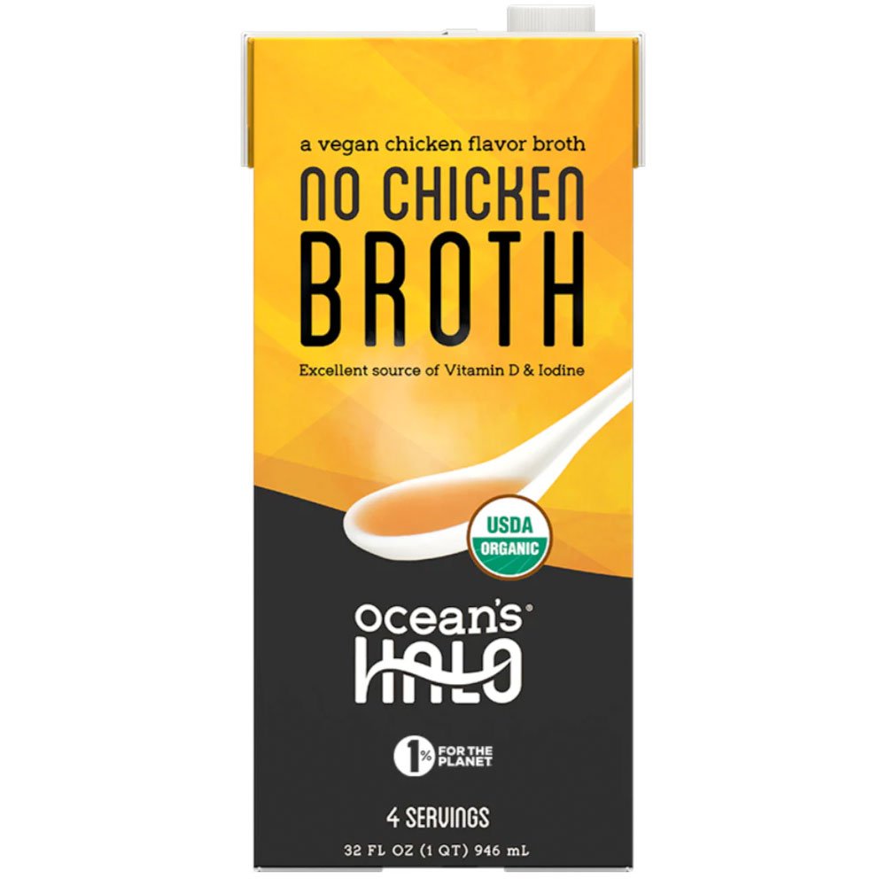 Organic No Chicken Broth - tetra Ocean's Halo 946ml