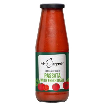 Organic Passata With Fresh Basil Mr Organic 690g