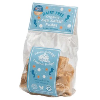 Organic Dairy Free Sea Salted Fudge - Bag Devon Cottage 150g Organic Dairy Free Sea Salted Fudge - Bag Devon Cottage 150g