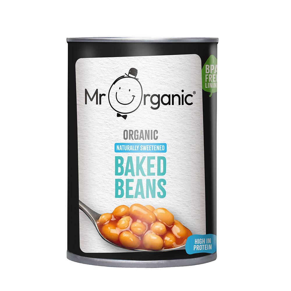 Organic Low Sugar Baked Beans Mr Organic 400g