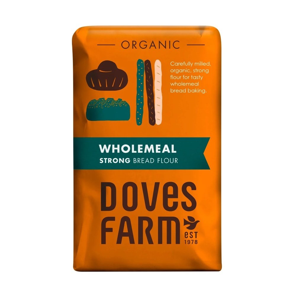 Organic Wholemeal Strong Bread Flour Doves Farm 5x1.5kg Organic Wholemeal Strong Bread Flour Doves Farm 5x1.5kg