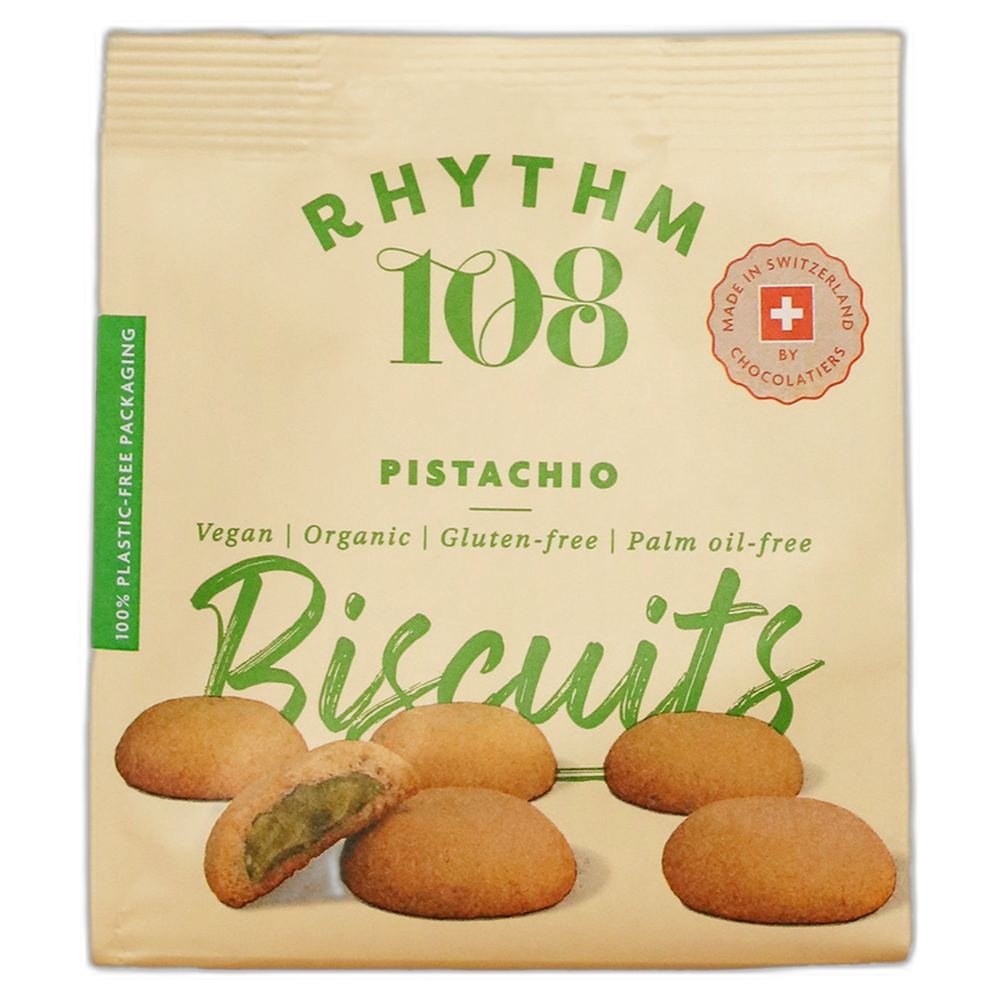 Organic Pistachio filled Biscuit Share Bag Rhythm 108 8x135g Organic Pistachio filled Biscuit Share Bag Rhythm 108 8x135g