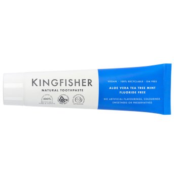 Aloe Tea Tree - Mint - Fluoride Free Kingfisher 12x100ml Aloe Tea Tree - Mint - Fluoride Free Kingfisher 12x100ml