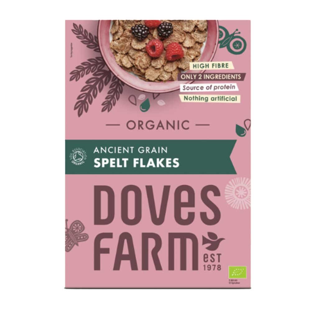 Organic Ancient Grain Spelt Flakes Doves Farm 375g