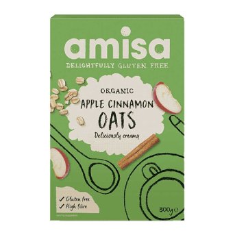 Organic Apple & Cinnamon Porridge Oats Amisa 300g