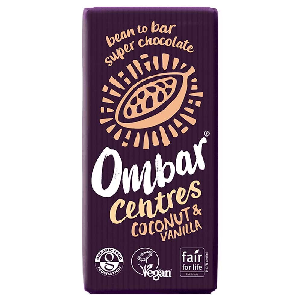 Organic Coconut & Vanilla Centres Chocolate - large Ombar 70 Organic Coconut & Vanilla Centres Chocolate - large Ombar 70