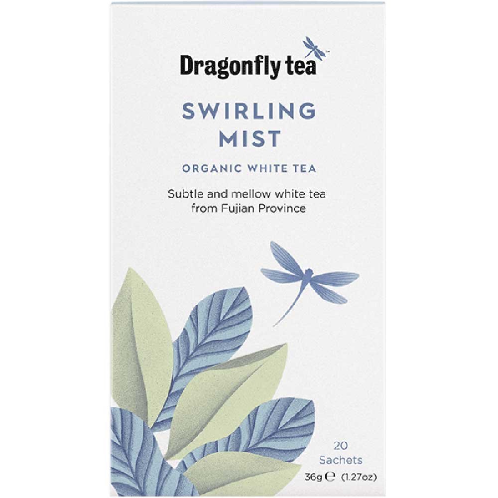 Organic Swirling Mist White Tea Bags Dragonfly Tea 20bgs