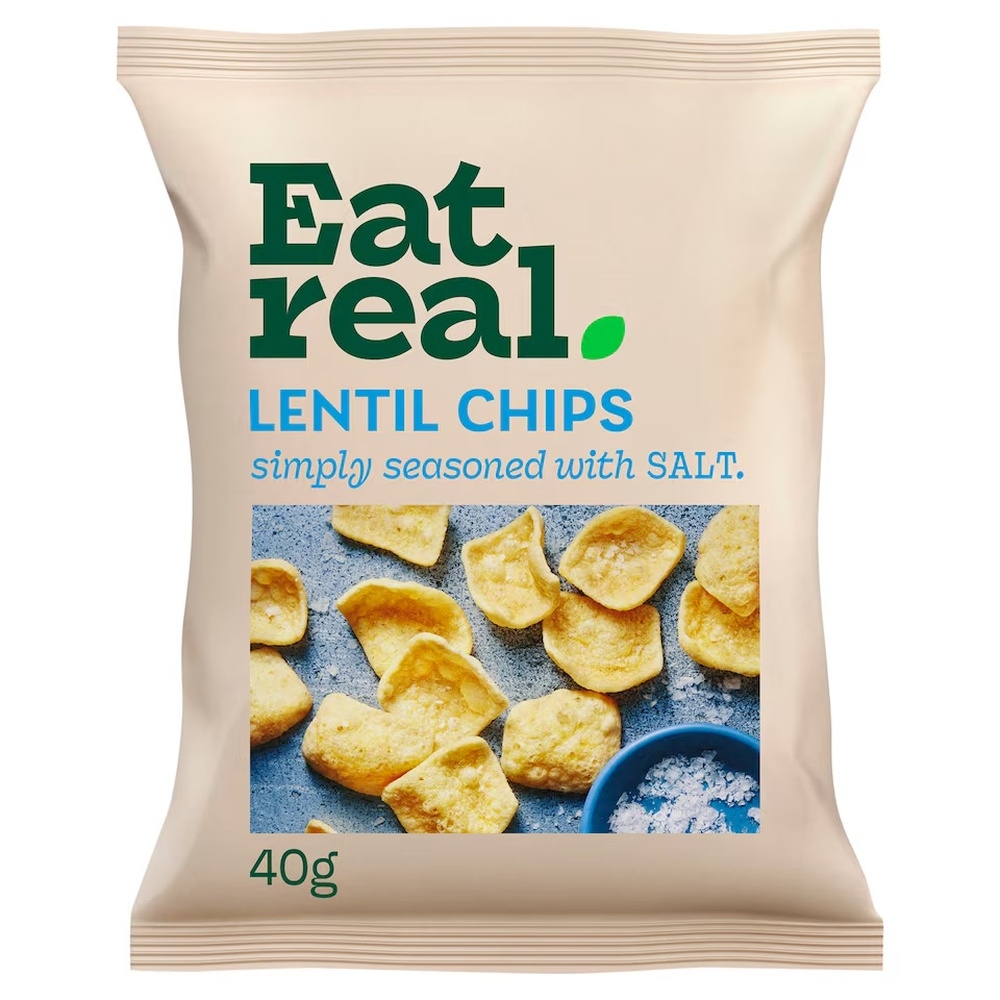 Sea Salt Lentil Chips Eat Real 18x40g Sea Salt Lentil Chips Eat Real 18x40g