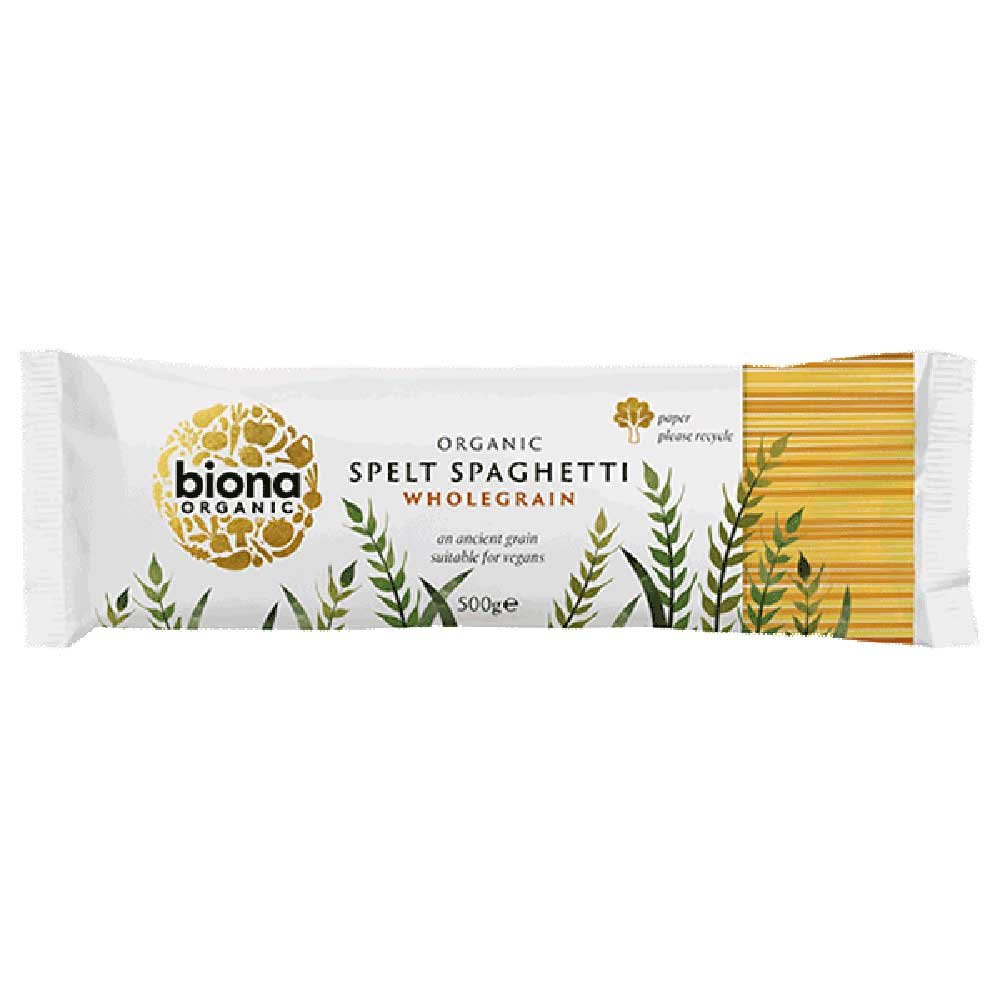 Organic Spelt Spaghetti - wholemeal Biona 500g Organic Spelt Spaghetti - wholemeal Biona 500g