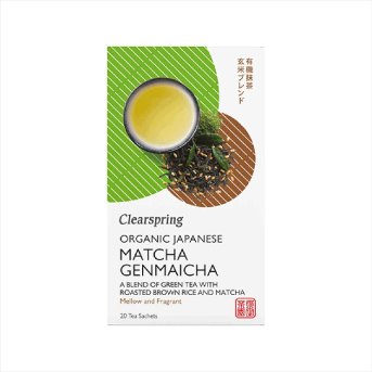 Organic Matcha Genmaicha Green Tea Bags Clearspring 20bgs