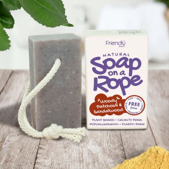 Patchouli & Sandalwood Soap on a Rope Friendly Soap 6x125g
