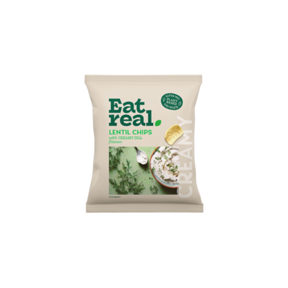 Creamy Dill Lentil Chips Eat Real 40g Creamy Dill Lentil Chips Eat Real 40g