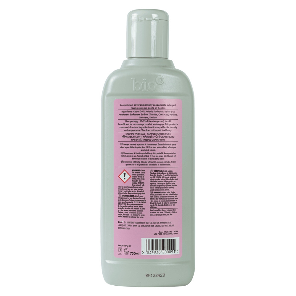 Grapefruit Washing Up Liquid Bio-D 12x750ml Grapefruit Washing Up Liquid Bio-D 12x750ml