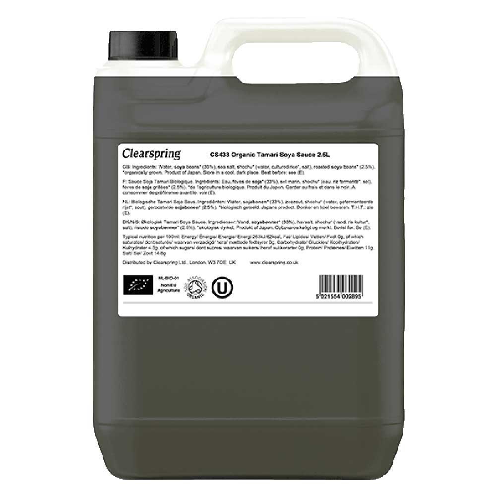 Organic Japanese Tamari - single strength Clearspring 2.5l