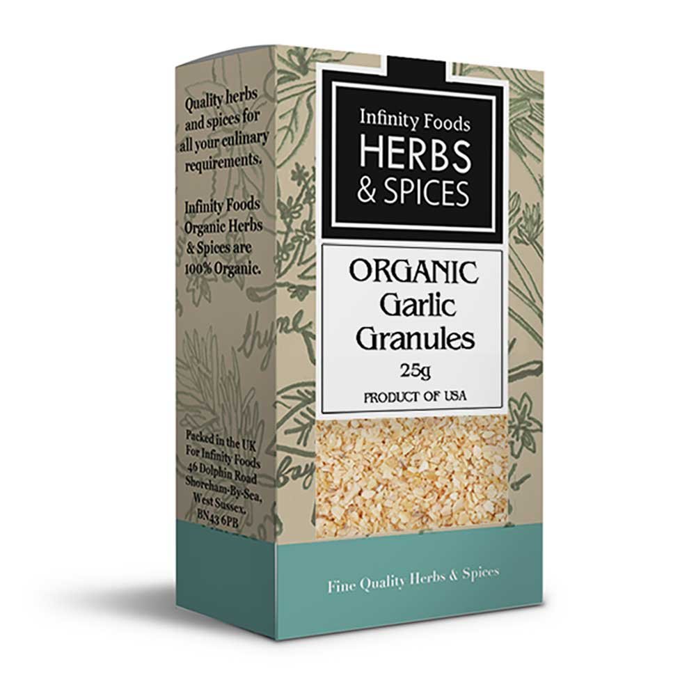 Organic Garlic Granules Infinity Foods 25g