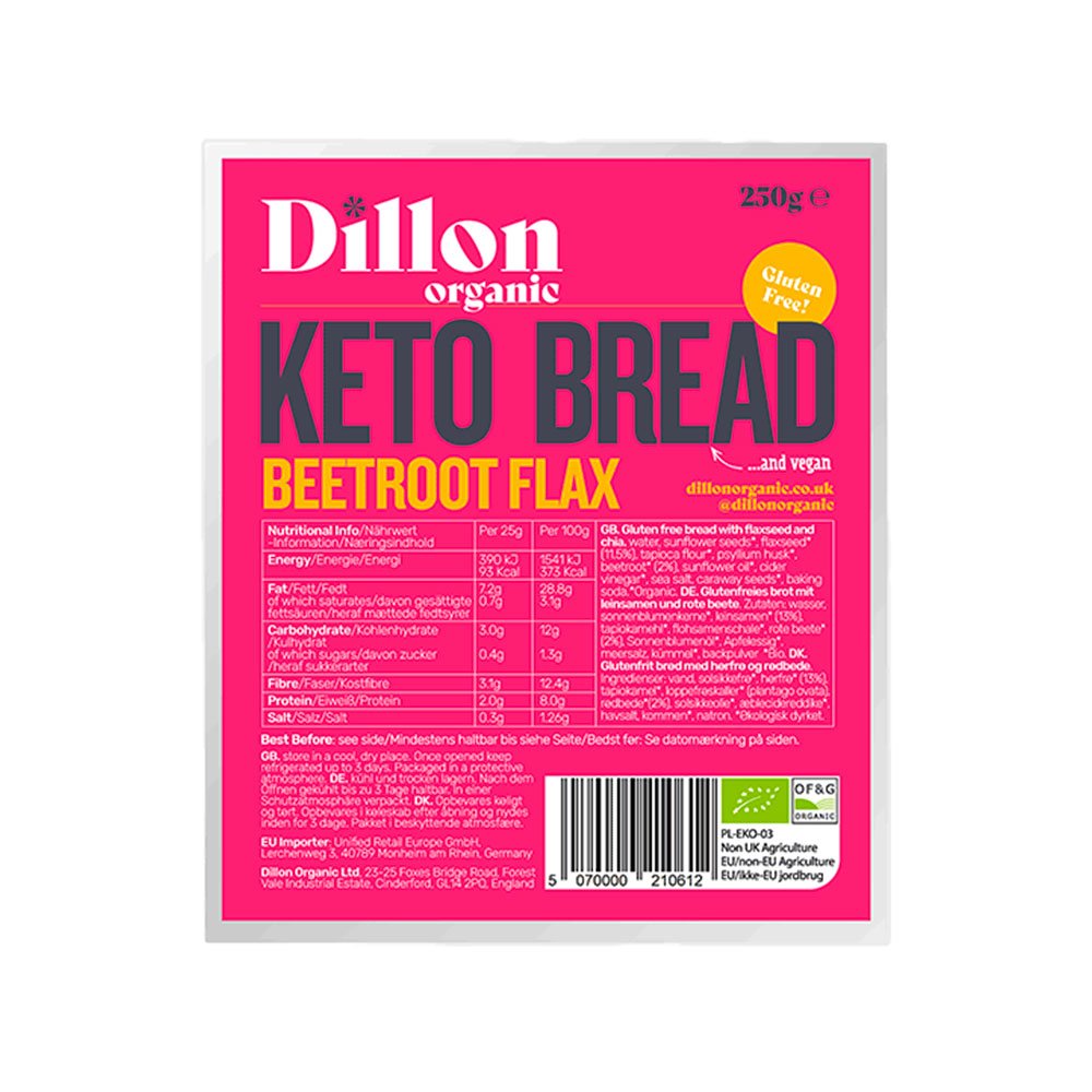 Organic Keto Bread Beetroot Flax Dillon 250g