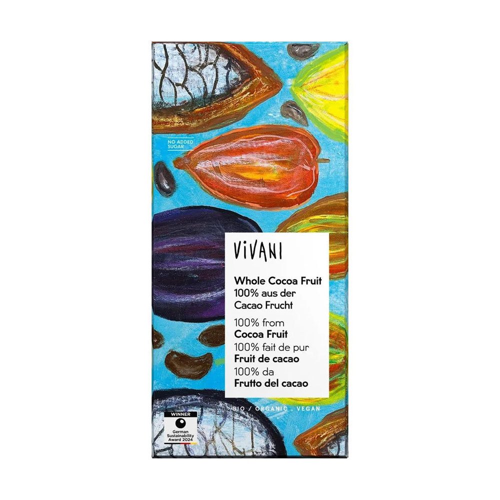 Organic Whole Cocoa Fruit 100% Vivani 10x80g