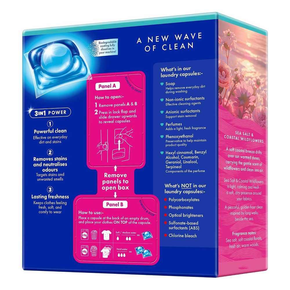 Sensitive Non-Bio Washing Capsules - Sea Salt & Coastal Wildflowers Ocean Saver 6x30caps Sensitive Non-Bio Washing Capsules - Sea Salt & Coastal Wildflowers Ocean Saver 6x30caps