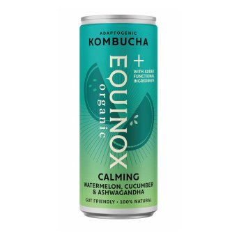 Organic Watermelon, Cucumber & Ashwaghanda - Calming Kombucha - can Equinox 12x250ml