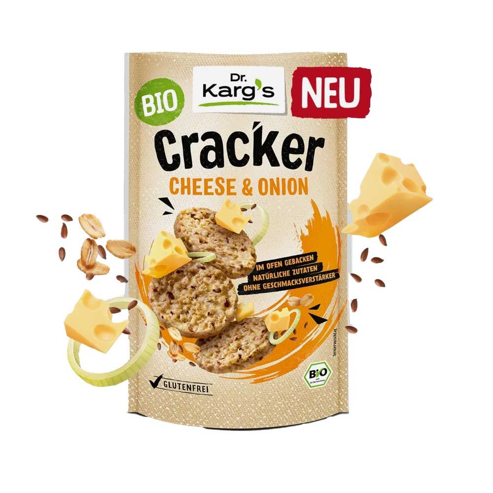 Organic Cheese & Onion Crackers Karg 85g