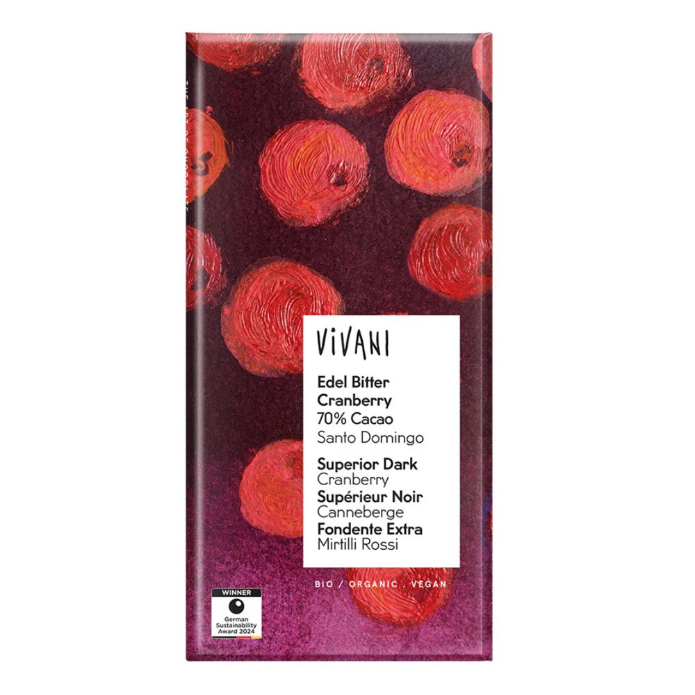 Organic Superior Dark with Cranberry Vivani 10x80g